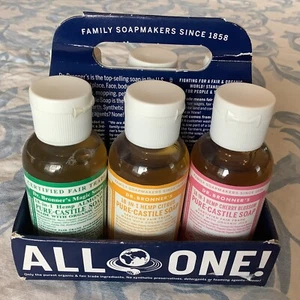 6 Pack of Dr. Bronner’s Natural Organic Castile Soaps In 2oz Bottles. - Picture 1 of 6