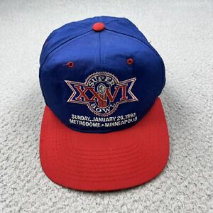 VINTAGE SUPER BOWL XXVI Hat Cap Mens OSFA Blue Starter Snapback Embroidered NFL