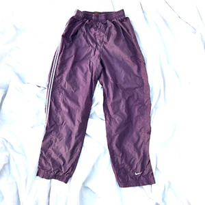 Vintage Nike Grey Tag Lined Straight Leg Track Pants Purple Youth Sz M 10-12 Y2K - Picture 1 of 7