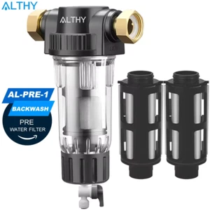 ALTHY Pre filter Whole House Spin Down Sediment Water Filter Backwash System - Picture 1 of 14