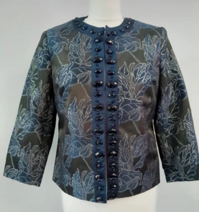 Together blazer jacket navy women size 10 special occasion party floral new - Picture 1 of 15