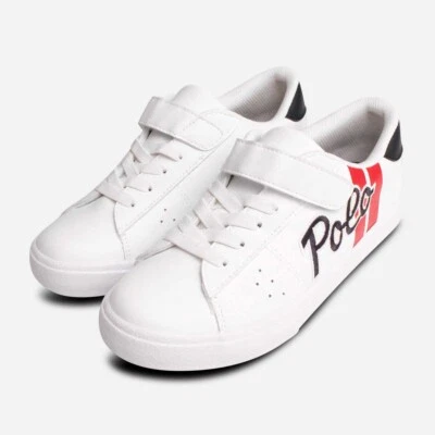 Sapatos polo Ralph Lauren couro branco infantil Theron II - Imagem 1 de 4