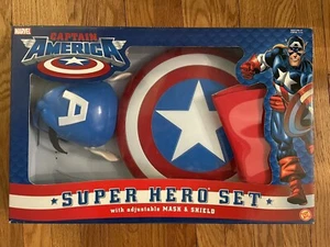 2003 Toy Biz Captain America Superhelden-Set verstellbare Maske & Schild in Box - Bild 1 von 2