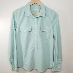 J Crew Women's Light Green Chambray Popover Size 6 - Picture 1 of 10