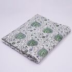 1 Yard Indian Cotton Hand Block Print Green Floral Beautiful Craft Sewing Fabric