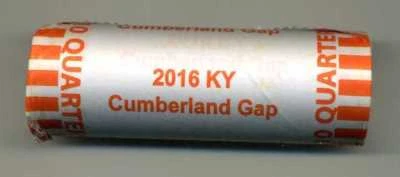 2016-D CUMBERLAND GAP, KENTUCKY "ATB" NATIONAL PARK QUARTER MACHINE WRAPPED ROLL - Image 1 of 3