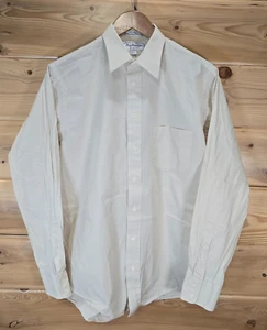 VTG Burberry Long Sleeve Button Shirt Men 15 1/2-35 Striped Beige Made in USA - Picture 1 of 11