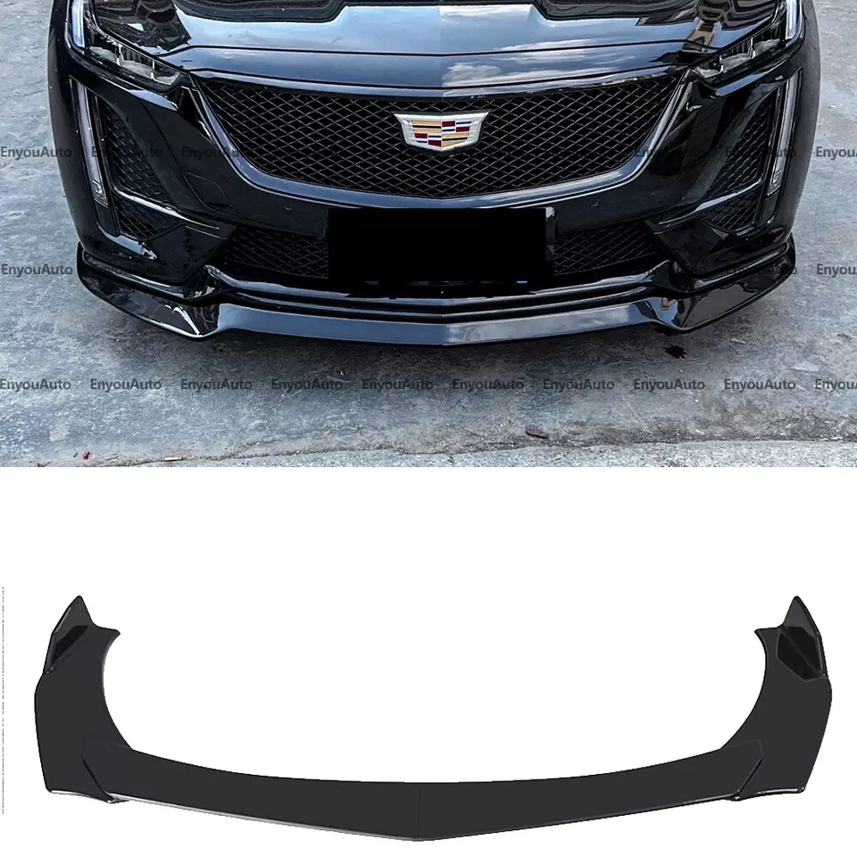 For Cadillac ATS XTS CTS SRX Front Bumper Lip Spoiler Splitter Glossy Black - Image 1 of 4