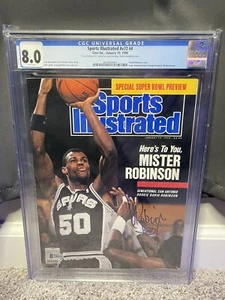 David Robinson Autogramm Sports Illustrated CGC 8.0 Kiosk 29.01.90 Beckett - Bild 1 von 4