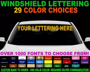 CUSTOM WINDSHIELD BANNER LETTERING UP TO 5" x 48" STRIP VINYL DECAL STICKER TEXT - Picture 1 of 3