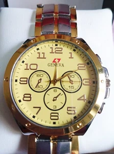 Wunderschöne Uhr in Bicolor-gold-gelb von GENEVA, viele Funtionen, Herrenuhr - Bild 1 von 7