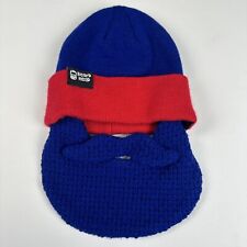 Beard Head Blue Knit Beanie Hat Dad Gift Funny Lumberjack Costume Keep Warm