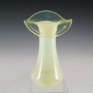 Victorian Vaseline Uranium Opalescent Glass Pulpit Vase - Picture 1 of 10