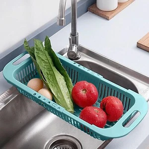 Extendable Over the Sink Colander Fruits and Vegetables Drain Basket Adjustab... - Picture 1 of 3