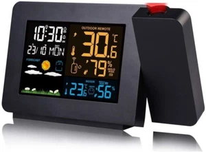 Projection Alarm Clock with Outdoor Sensor,Personal Weather Station for Bedroom, - Picture 1 of 7