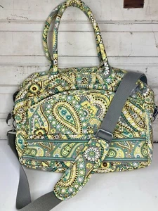 Vera Bradley Portfolio Messenger Bag Lemon Parfait Fabric Canvas Shoulder Strap - Bild 1 von 10