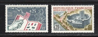 France 1963 SC# 1078, 1079 - Philatelic Issue - Radio and Television M-NH # 072 - Image 1 of 2