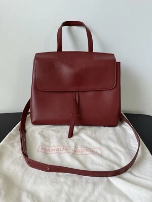 $1,050 Bolso Mansur Gavriel Cuero de Becerro Mini Dama Rococó Rojo Oscuro Foto 1 de 4