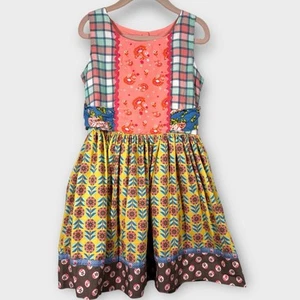 Matilda Jane Bethany Shasta Dress Girls 6 Friends Forever Mixed Print Sleeveless - Picture 1 of 7