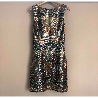 Vestido Marciano Dorado Cobre Cóctel Lentejuelas Talla XS Foto 1 de 4