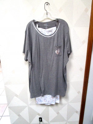 CROFT&BARROW-GREY/MULTI-FLORAL-SHORT SLEEVE-POCKET-CAPRI PAJAMAS-SIZE-4X-NWT - Image 1 of 4