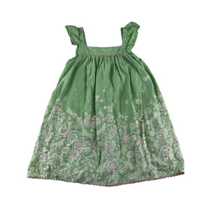 Monsoon dress 11 years green floral print with sequin detailing shoulder straps - Picture 1 of 12