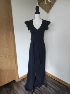 Windsor Black Flutter Sleeve Jumpsuit - Picture 1 of 7