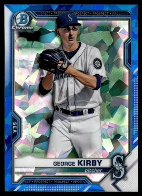 2021 Bowman Chrome Sapphire George Kirby Seattle Mariners #BCP-117 - Image 1 of 2