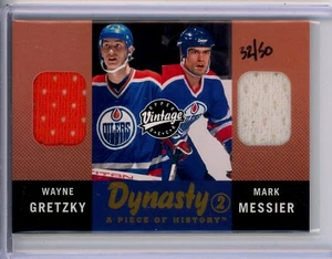 Wayne Gretzky Mark Messier 2000-01 Upper Deck Piece Histpry Dynasty Jersey #32/5 - Picture 1 of 2