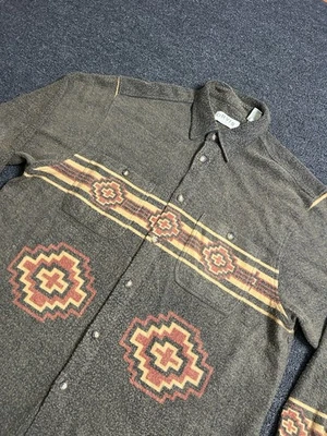 Orvis Southwest Aztec Button Up Blanket Shirt Brown Mens Size XL Outdoors Camp - Image 1 of 4
