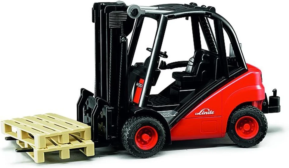 BRUDER 02511 -scala 1:16- CARRELLO ELEVATORE LINDE H30D CON PALLET - NUOVO - Immagine 1 di 4