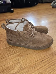 Ugg Tan Suede Leather Fur Lined Boots Mens Size 13 - Picture 1 of 8
