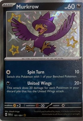 Pokemon TCG Murkrow 181/091 Paldean Fates - Image 1 of 2