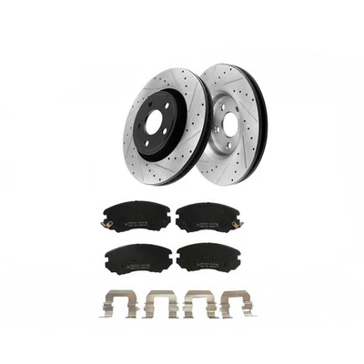 Front Drilled Slotted Brake Rotors Pads Ceramic for 2007-2010 Hyundai Elantra Foto 1 de 4