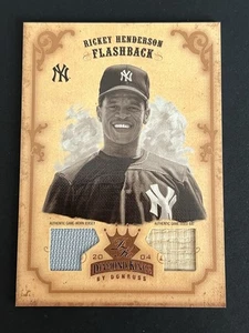 #4/15 Rickey Henderson Game Worn Used Jersey Bat 2004 Diamond Kings Flashback - Bild 1 von 2