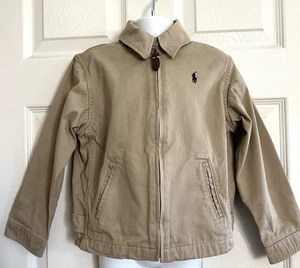 Ralph Lauren Polo zip up Jacket Size 5 Boys Khaki - Picture 1 of 9