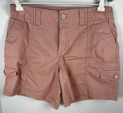 Shorts femininos Style & Co conforto elástico resíduos estilo carga bolsos bronzeado tamanho 8 - Imagem 1 de 4