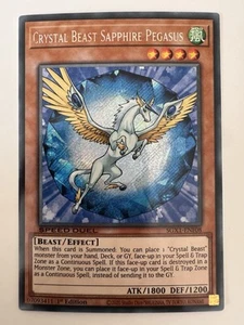 Yugioh! Crystal Beast Sapphire Pegasus - SGX1-ENF08 - Secret Rare - 1st Edition - Picture 1 of 1