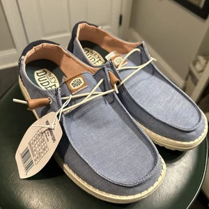 Hey Dude Womens Wendy Chambray Boho Blue 9 New - Picture 1 of 9