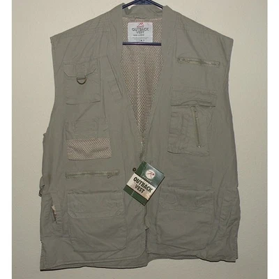 Rothco Outback Vest Men’s Large Photo Utility Gray Zipper 17 Pocket Mesh NWT - Image 1 of 3