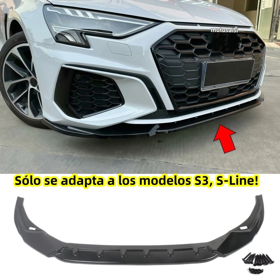 Para AUDI S3 A3 S-Line IV 8Y 2020-2023 Kit de separador de labios delanteros - Imagen 1 de 4