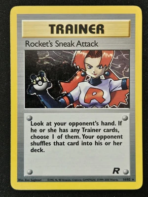 ERROR Rocket’s Sneak Attack 16/82 Team Rocket Holo Rare WoTC Pokémon 2000 LP - Image 1 of 3