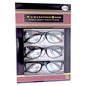 +2,00 M by Max Studio Herren Set Leser Rund Betrüger Designer Specs Brille - Bild 1 von 4