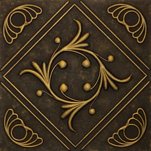 Azulejos de techo adhesivos de espuma de poliestireno 20x20 R2 negro acento dorado - Imagen 1 de 1