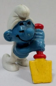 PEYO SCHLEICH VTG SMURFS # 20043 DIGGER SMURF PVC FIGURE FIGURINE - Picture 1 of 8