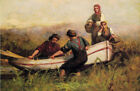 oil painting handpainted on canvas "People near Boat "@NO15983
