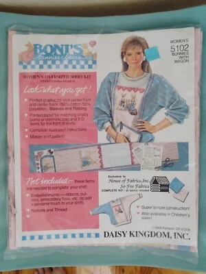 Daisy Kingdom Inc. Boni's Bunnies And Bears Women's Oversized Shirt Kit NIP  - Image 1 of 4