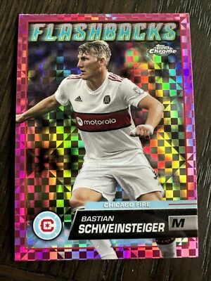 2023 Topps Chrome MLS Flashbacks Pink XFractor Parallel BASTIAN SCHWEINSTEIGER - Image 1 of 2