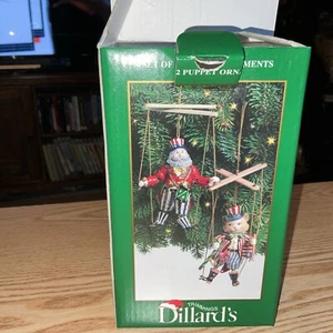 Dillards Puppet Ornaments-Set of 2 New In Box - Picture 1 of 24