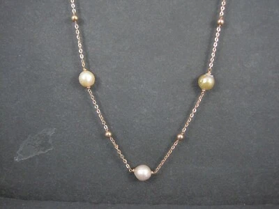 Cadena collar estación perlas barrocas cultivadas Honora bronce 12 mm 36" Foto 1 de 4